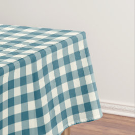 Aquamarine blaue Gingham-Baumwolltischdecke Tischdecke