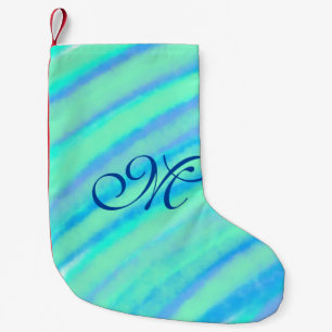 Aquamarine blaue Greenwater-Farb-Linien fügen Ihr  Kleiner Weihnachtsstrumpf
