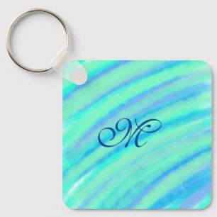 Aquamarine blaue Greenwater-Farb-Linien fügen Ihr Schlüsselanhänger