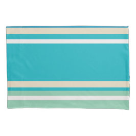 Aquamarine, blaue, grüne und türkisfarbene Streife Kissenbezug