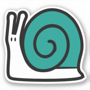 Aquamarine blaue niedliche Cartoon-Schnecke Aufkleber