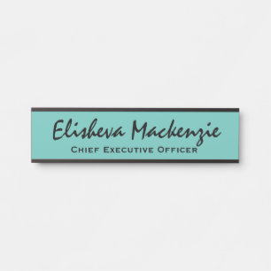 Aquamarine blaue Office-Türsignaturen Türschild