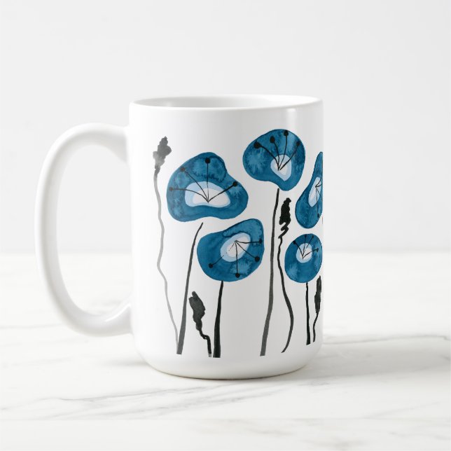 Aquamarine blaue Pflaumen Blume Tee und Kaffee Kaffeetasse (Links)