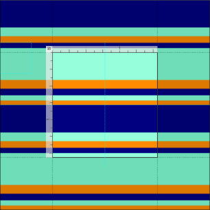 Aquamarine, blaue und dunkelorange farbige Linien Stoff