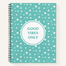 Aquamarine blaue und weiße Sterne Notizbuch