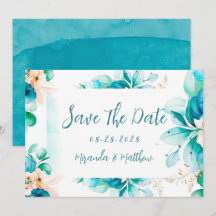 Aquamarine blaue Wasserfarbenflora speichert die D