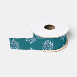Aquamarine Blaue Weihnachtsschneeflocken Ripsband