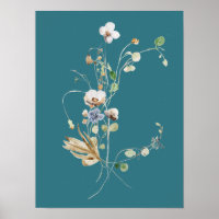 Aquamarine Blaue Wildblume Blume Wasserfarbe