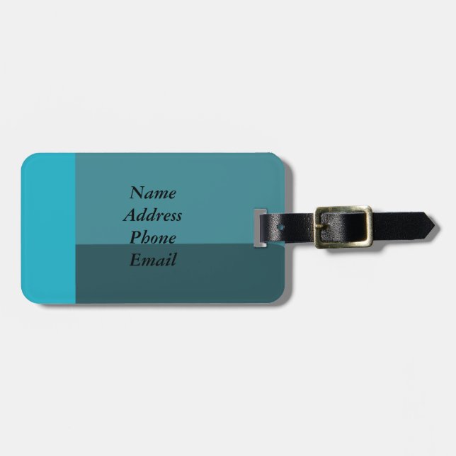 Aquamarine Blöcke Gepäckanhänger (Vorderseite horizontal)