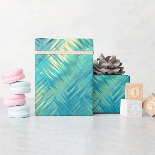 Aquamarine Blue Crystal Gel Textur Geschenkpapier (Babyparty)