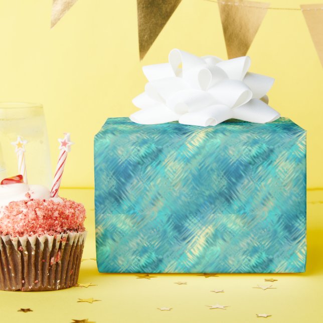Aquamarine Blue Crystal Gel Textur Geschenkpapier (Geburtstagsparty)