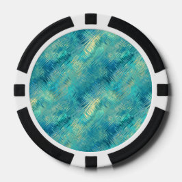 Aquamarine Blue Crystal Gel Textur Pokerchips