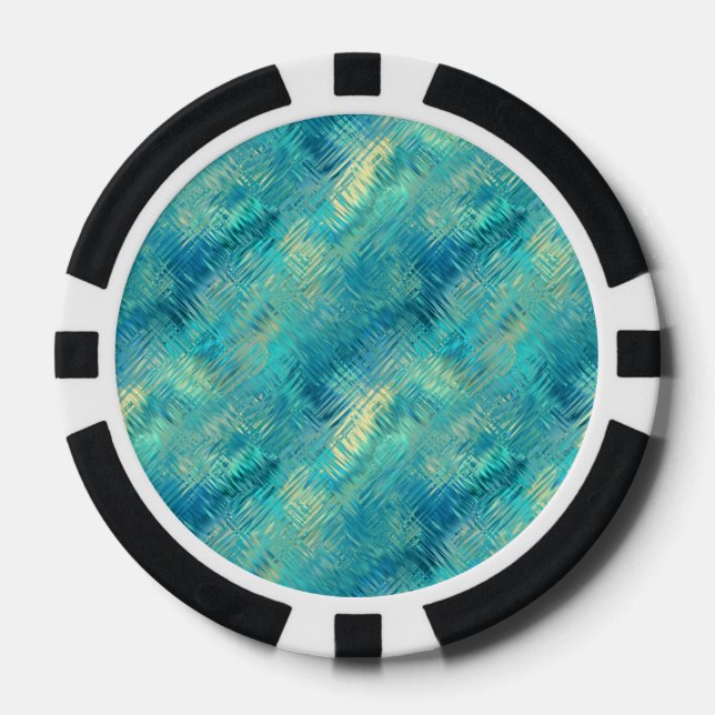 Aquamarine Blue Crystal Gel Textur Pokerchips (Vorderseite)