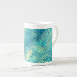 Aquamarine Blue Crystal Gel Textur Prozellantasse