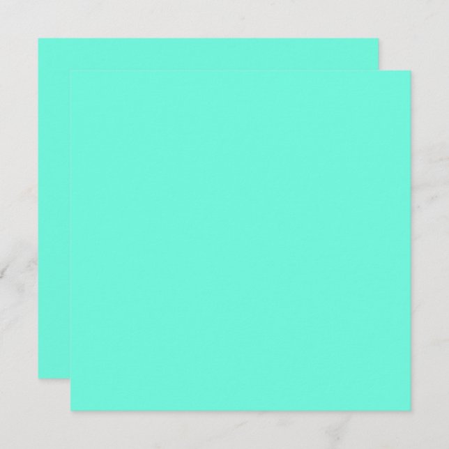 Aquamarine Blue Green Türkis Solid Color Karte (Vorne/Hinten)