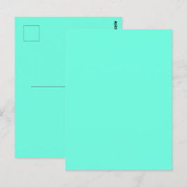 Aquamarine Blue Green Türkis Solid Color Postkarte