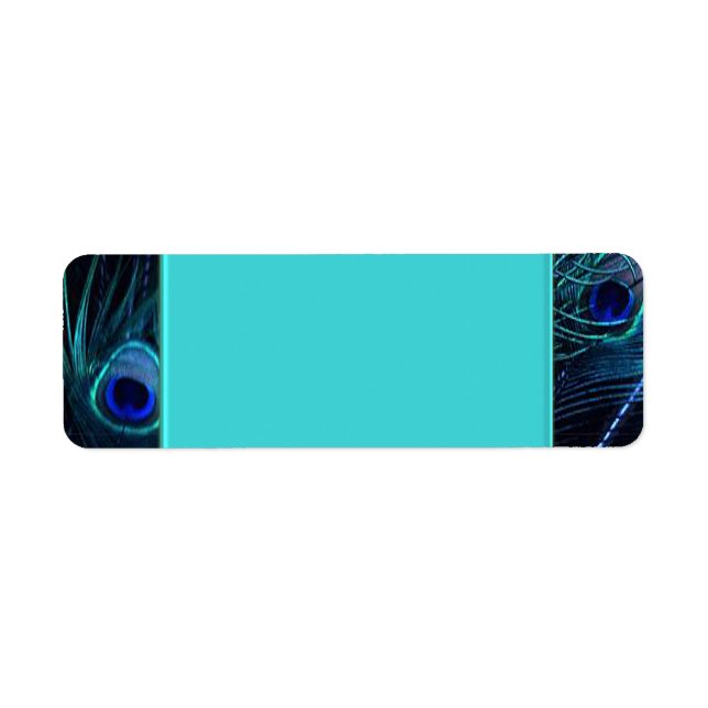 Aquamarine Blue Peacock Address Labels (Vorne)