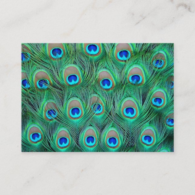 Aquamarine Blue Peacock Business Cards Visitenkarte (Vorderseite)