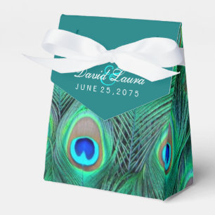 Aquamarine Blue Peacock Wedding Geschenkschachtel