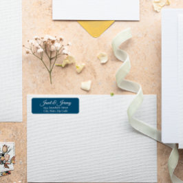 Aquamarine Blue Stylized Names Wedding Rücksendead