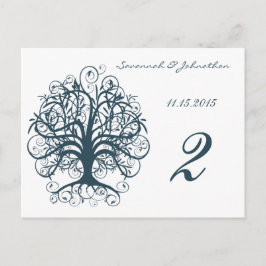Aquamarine Blue Swirl Tischnummer Cards