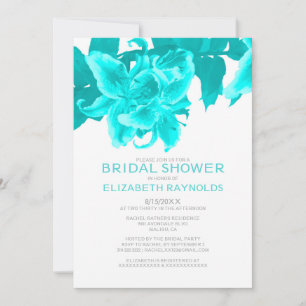 Aquamarine Blume Bridal Dusche Einladungen