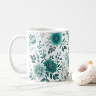 💐 Aquamarine Blume Freude Kaffeetasse
