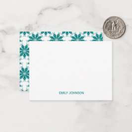 Aquamarine Blume individuelle Name weiß Mitteilungskarte