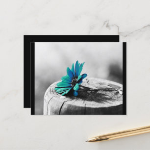 Aquamarine Blume Postkarte