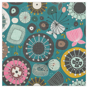 AQUAMARINE BLUMEN STOFF