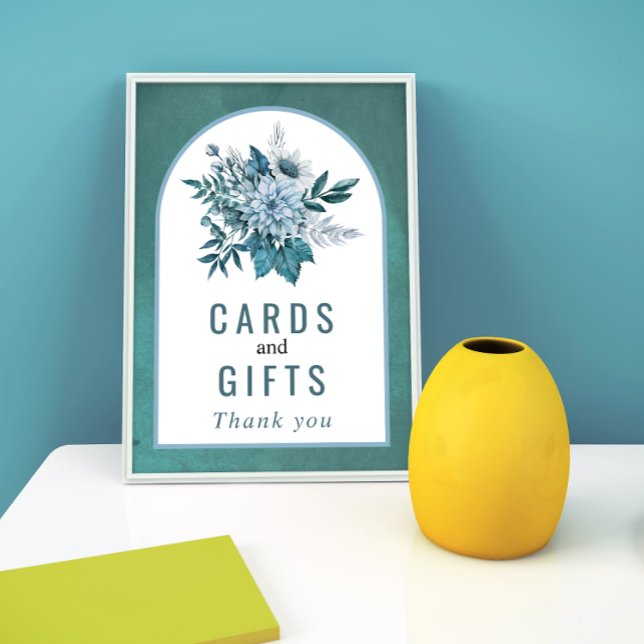 Aquamarine Blumen und Aquarelle Poster (Von Creator hochgeladen)