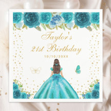 Aquamarine Blumenpraxis Brünette Geburtstagspartei