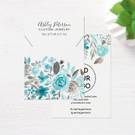 Aquamarine Blumenschmuckhalskette mit Aquarellfarb