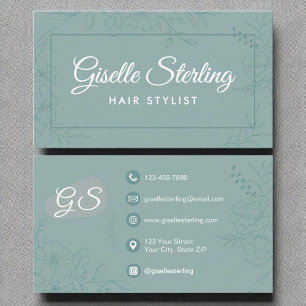 Aquamarine Blumenstrasse Hair Stylist Kunst, Dicht Visitenkarte