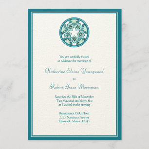 Aquamarine Blumensträuße Einladung zur Hochzeit