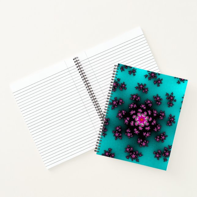 Aquamarine Blütensprinklen Notizbuch (Innenseite)