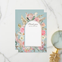 aquamarine böhmische Blüte Dankeschön Karte