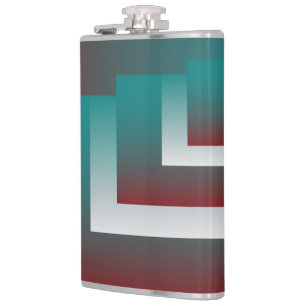 Aquamarine bordeauxfarbene Fenster Flachmann