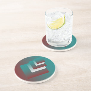 Aquamarine bordeauxfarbene Fenster Getränkeuntersetzer