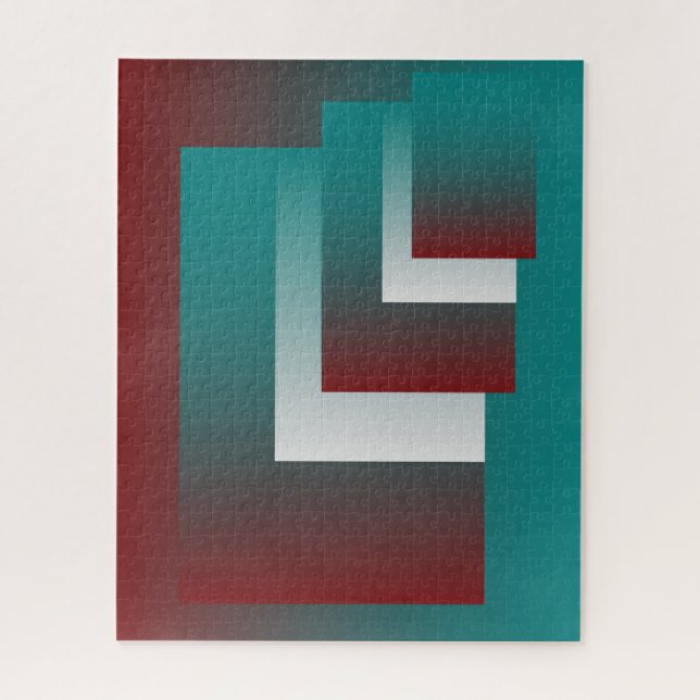 Aquamarine bordeauxfarbene Fenster Puzzle (Vertikal)