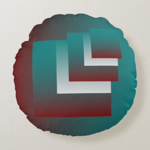 Aquamarine bordeauxfarbene Fenster Rundes Kissen