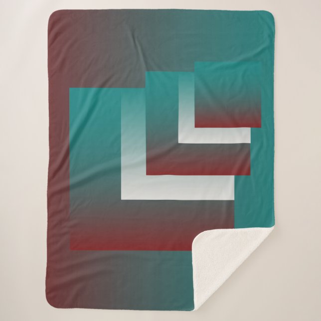 Aquamarine bordeauxfarbene Fenster Sherpadecke (Vorderseite)