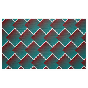 Aquamarine bordeauxfarbene Geometrie Stoff