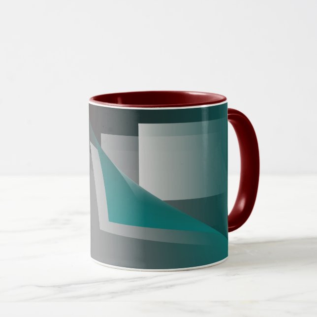Aquamarine bordeauxfarbene Seiten Tasse (VorderseiteRechts)