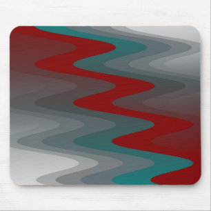 aquamarine bordeauxfarbene Wellen Mousepad