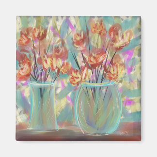 Aquamarine Bouquet mit origineller Kunst Magnet