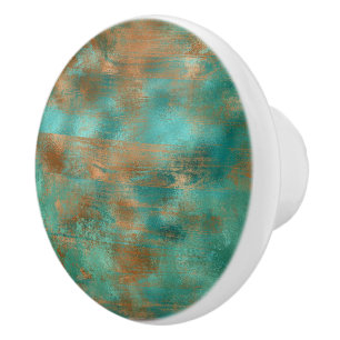 Aquamarine braune Imitate Kupferpatina inspiriert  Keramikknauf