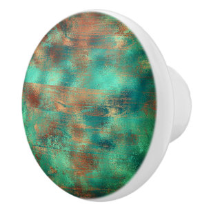Aquamarine braune Imitate Kupferpatina inspiriert  Keramikknauf