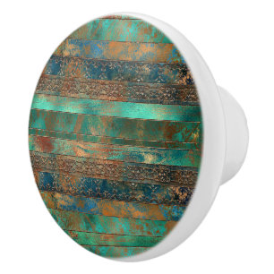 Aquamarine braune Imitate Kupferpatina inspiriert  Keramikknauf