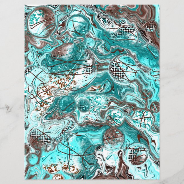 Aquamarine Bubbles Fluid Art (Vorderseite)